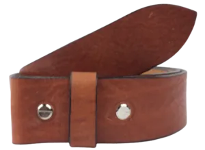 2 Inch Wide (50mm) Dark Tan Full Grain Leather Belt Strap Made to Measure Chicago Screws