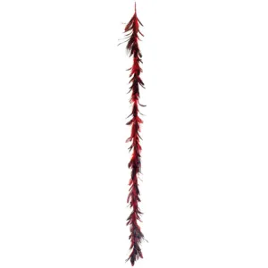 6' x 3" Vibrant Red Regal Peacock Feather Artificial Christmas Garland - Unlit