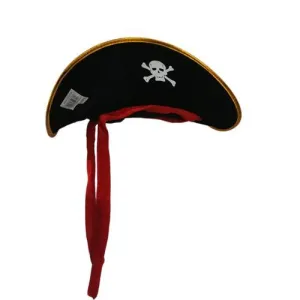 Adult Black & Red Pirate Hat