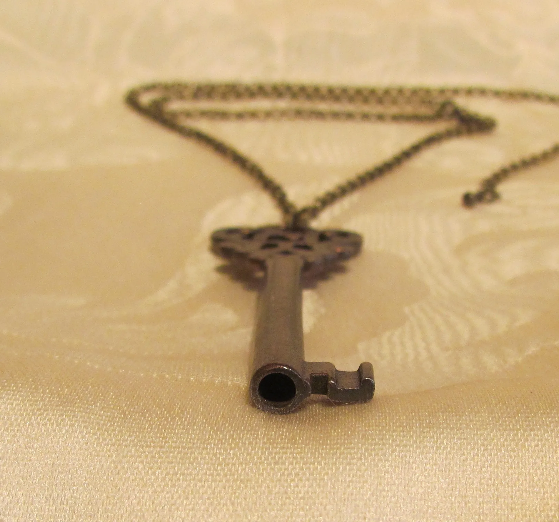 Antique Bronze Key Necklace Ornate Antique Skeleton Key