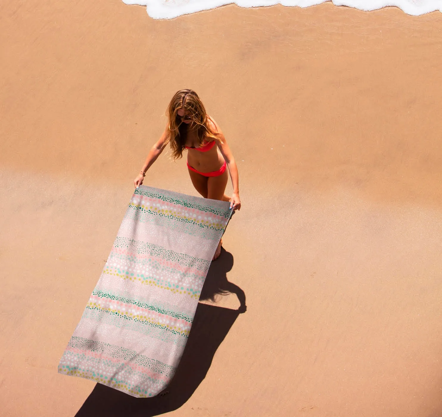 Beach Towel, Textured Dots