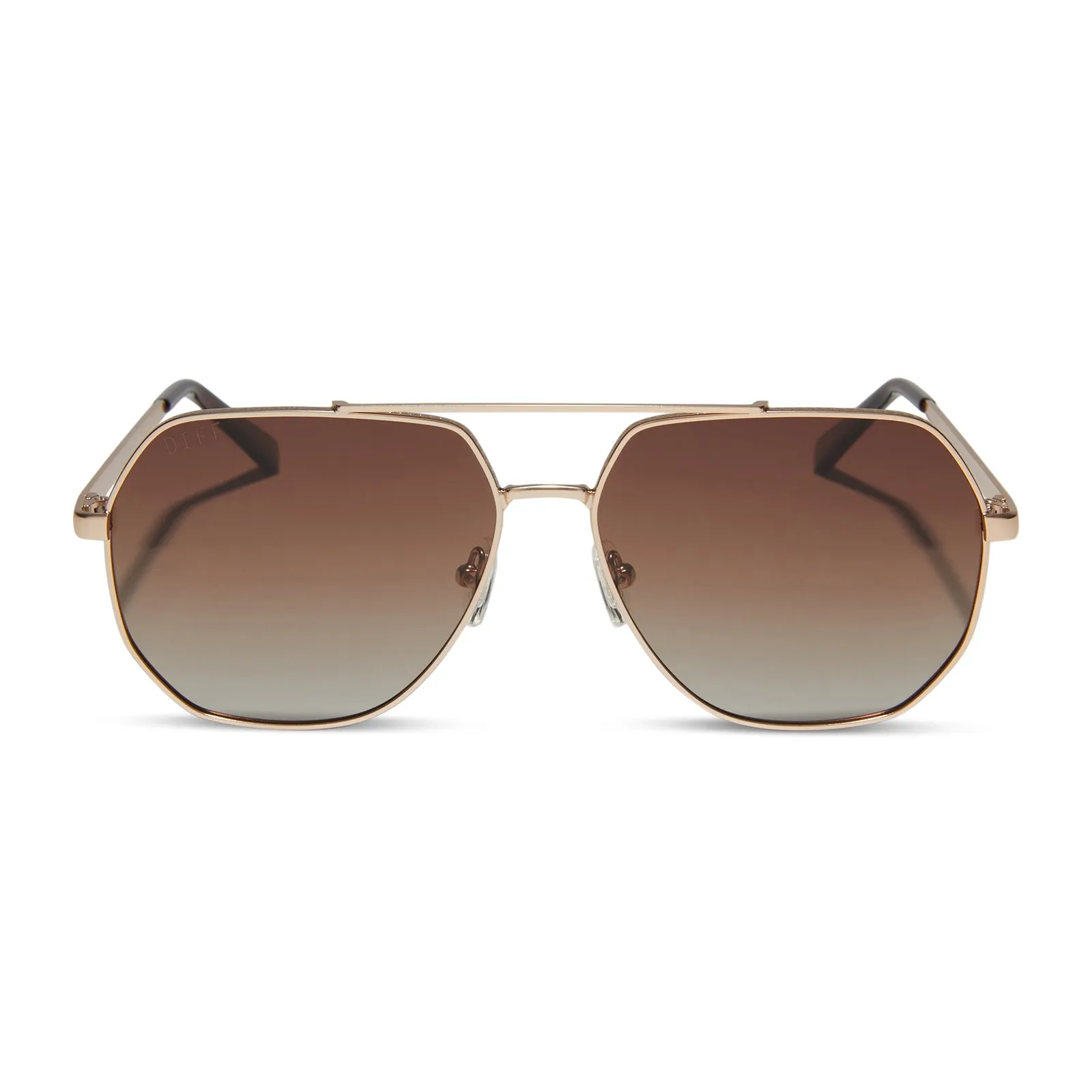 BEVERLIN - HENDRIX   MATTE GOLD   BROWN GRADIENT POLARIZED SUNGLASSES