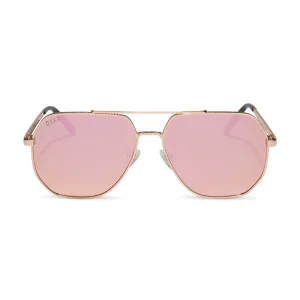 BEVERLIN - HENDRIX   ROSE GOLD   CHERRY BLOSSOM MIRROR   POLARIZED SUNGLASSES