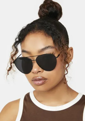 Black Charlie Aviator Sunglasses