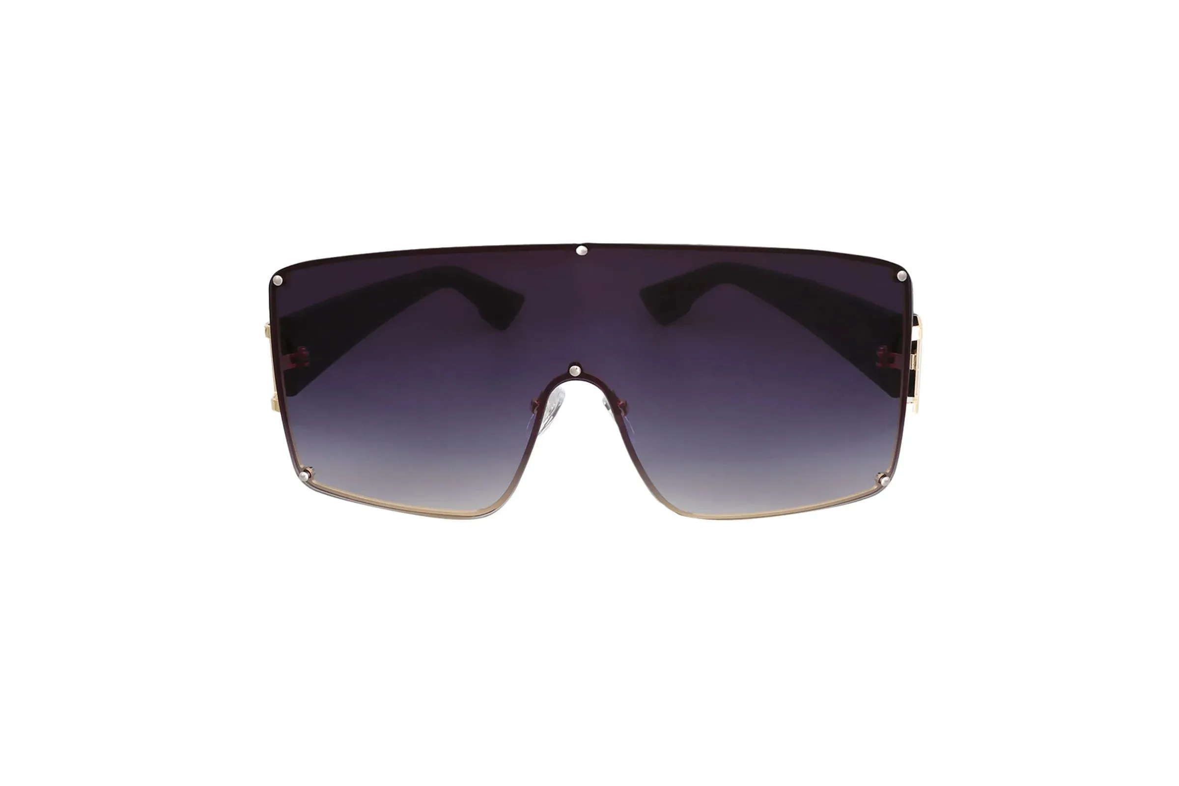 Black Gradient Square Visor Sunglasses