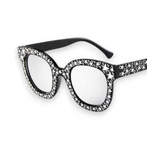 Black Star Studded Cat Eye Sunglasses