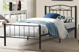 Black Sturdy Metal Platform Bed