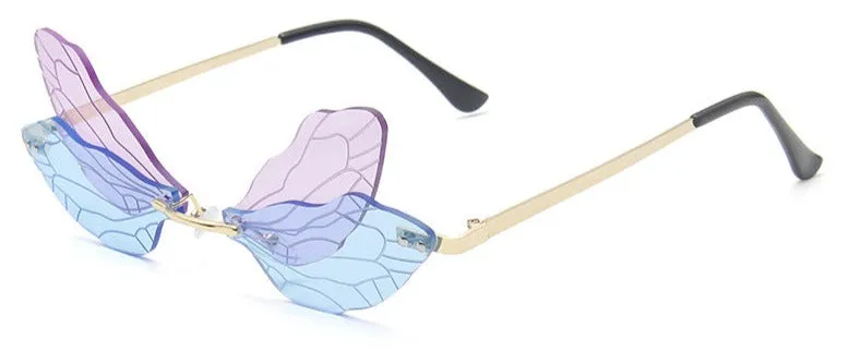 Blue/Purple Butterfly Wing Sunglasses