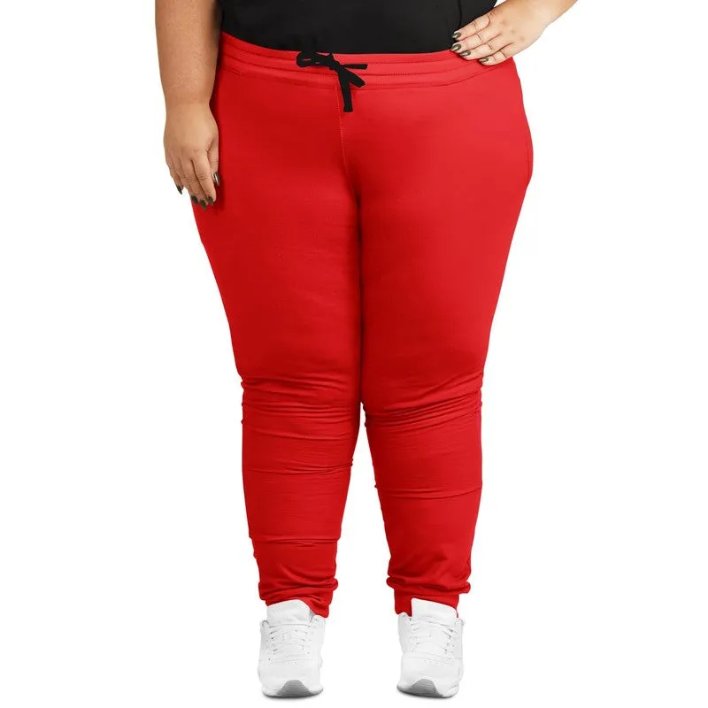 Bright Red Joggers | Unisex | with PLUS sizes | Bright Pure Red | C0M100Y100K0