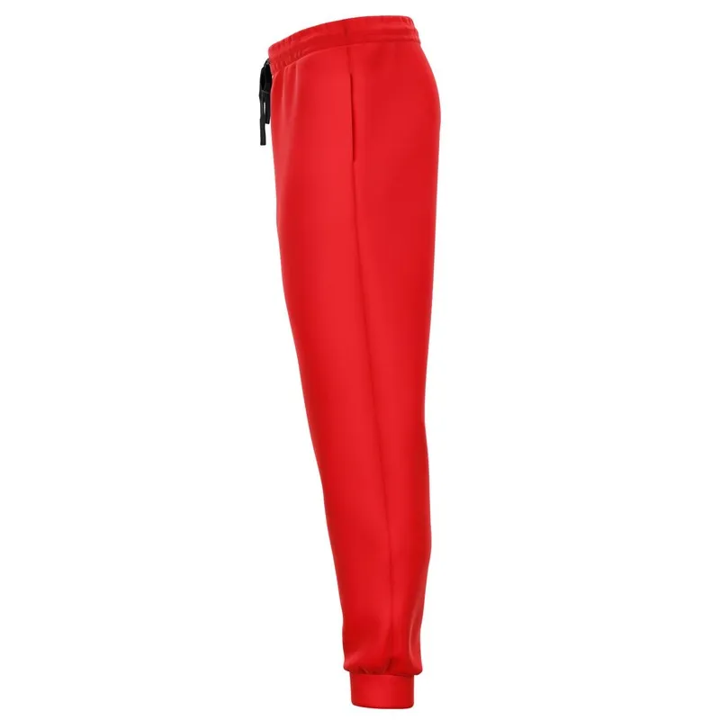 Bright Red Joggers | Unisex | with PLUS sizes | Bright Pure Red | C0M100Y100K0