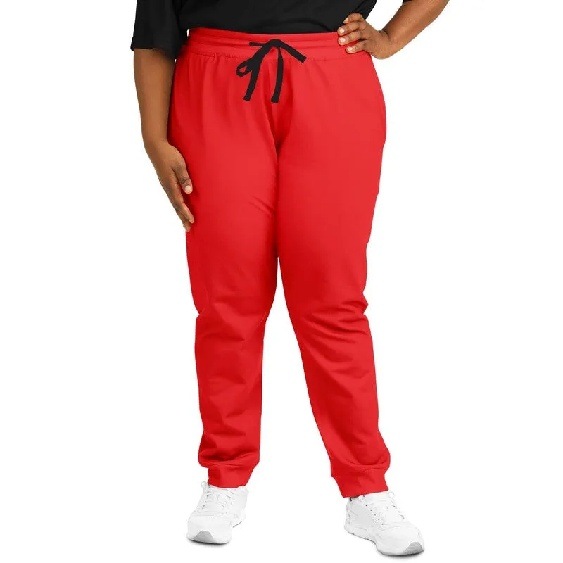 Bright Red Joggers | Unisex | with PLUS sizes | Bright Pure Red | C0M100Y100K0