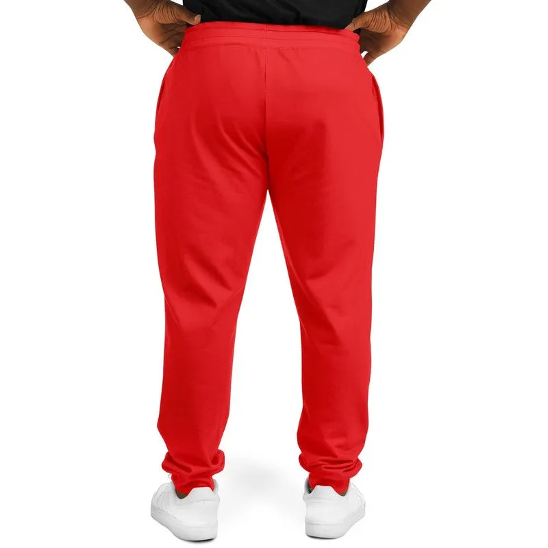 Bright Red Joggers | Unisex | with PLUS sizes | Bright Pure Red | C0M100Y100K0