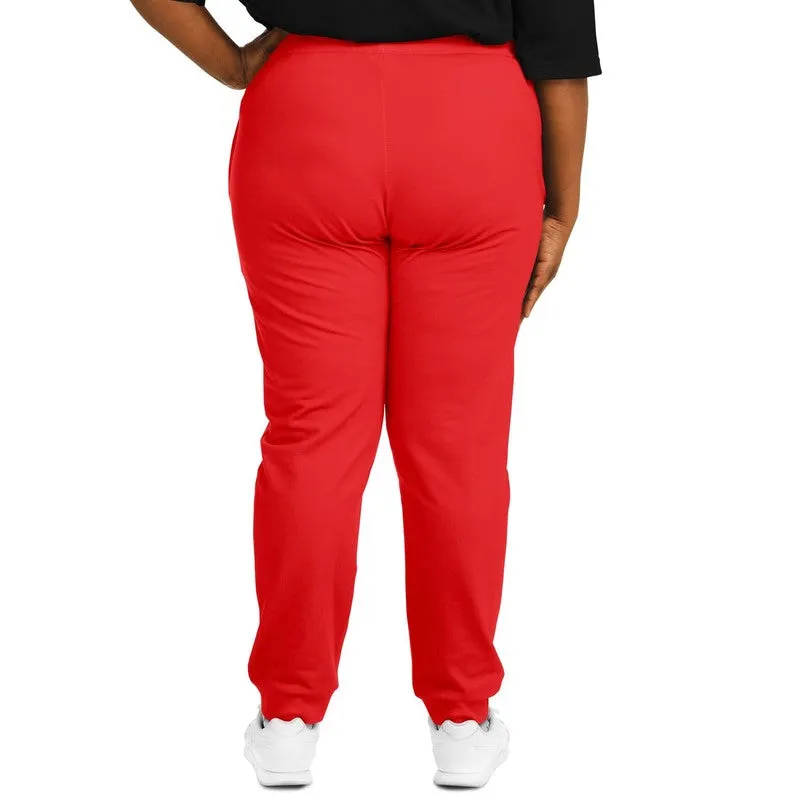 Bright Red Joggers | Unisex | with PLUS sizes | Bright Pure Red | C0M100Y100K0