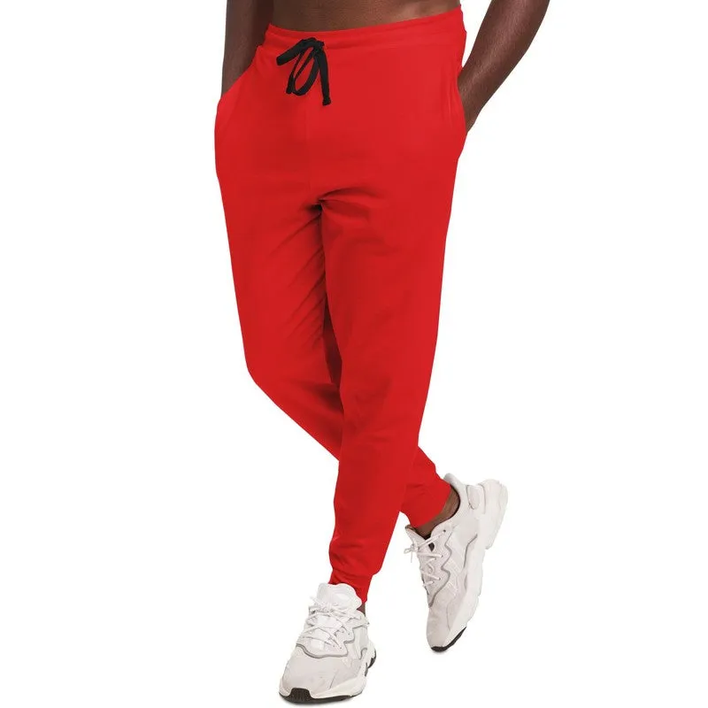 Bright Red Joggers | Unisex | with PLUS sizes | Bright Pure Red | C0M100Y100K0