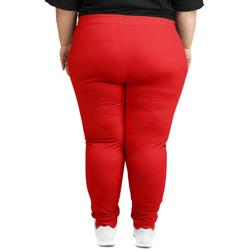 Bright Red Joggers | Unisex | with PLUS sizes | Bright Pure Red | C0M100Y100K0