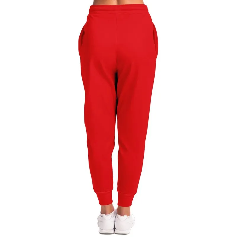 Bright Red Joggers | Unisex | with PLUS sizes | Bright Pure Red | C0M100Y100K0