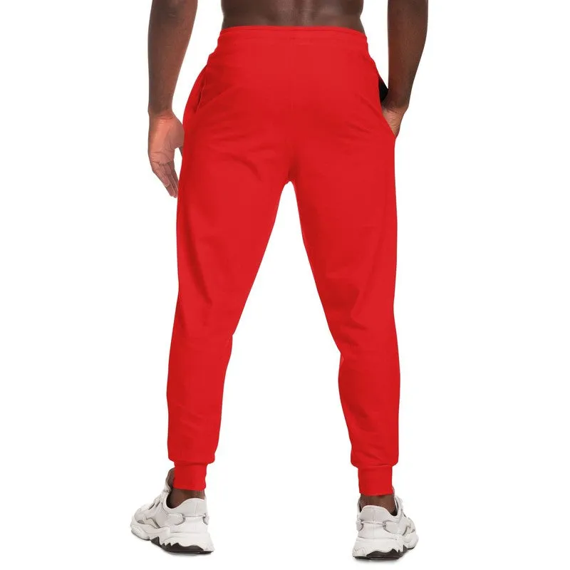 Bright Red Joggers | Unisex | with PLUS sizes | Bright Pure Red | C0M100Y100K0