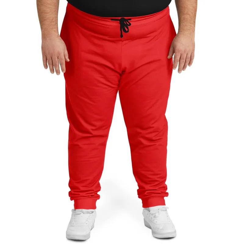 Bright Red Joggers | Unisex | with PLUS sizes | Bright Pure Red | C0M100Y100K0