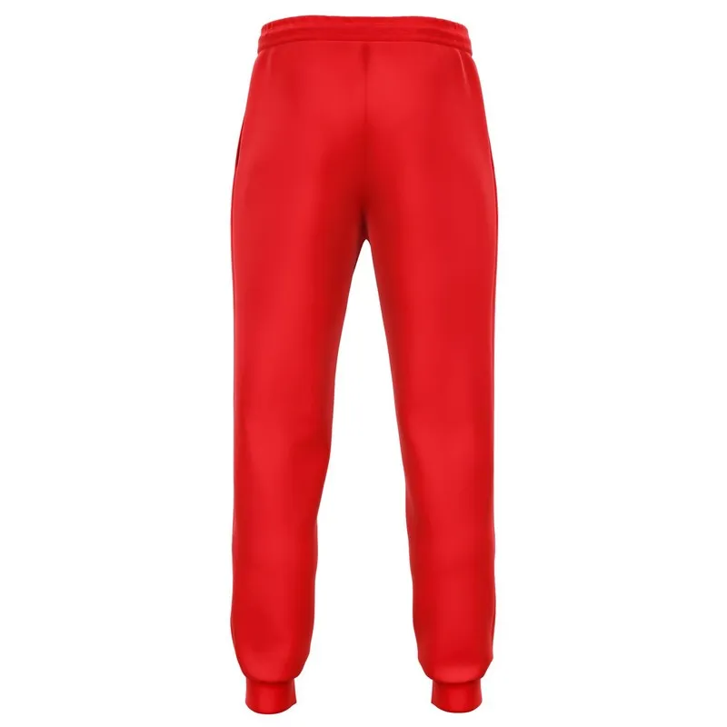 Bright Red Joggers | Unisex | with PLUS sizes | Bright Pure Red | C0M100Y100K0