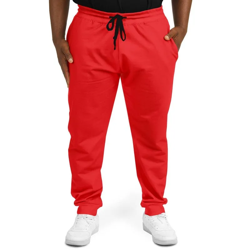 Bright Red Joggers | Unisex | with PLUS sizes | Bright Pure Red | C0M100Y100K0