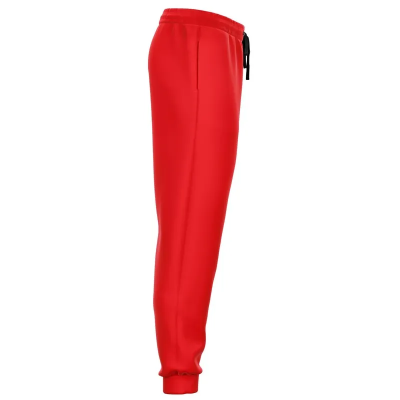 Bright Red Joggers | Unisex | with PLUS sizes | Bright Pure Red | C0M100Y100K0