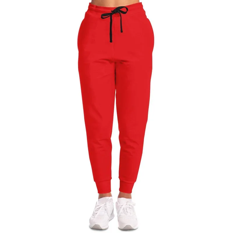 Bright Red Joggers | Unisex | with PLUS sizes | Bright Pure Red | C0M100Y100K0