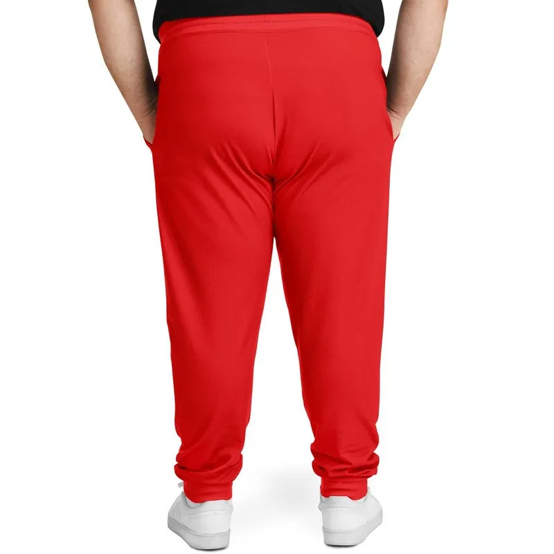 Bright Red Joggers | Unisex | with PLUS sizes | Bright Pure Red | C0M100Y100K0