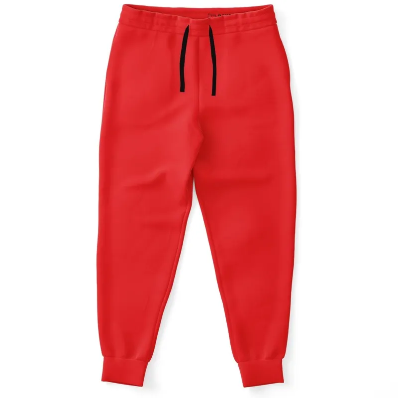 Bright Red Joggers | Unisex | with PLUS sizes | Bright Pure Red | C0M100Y100K0