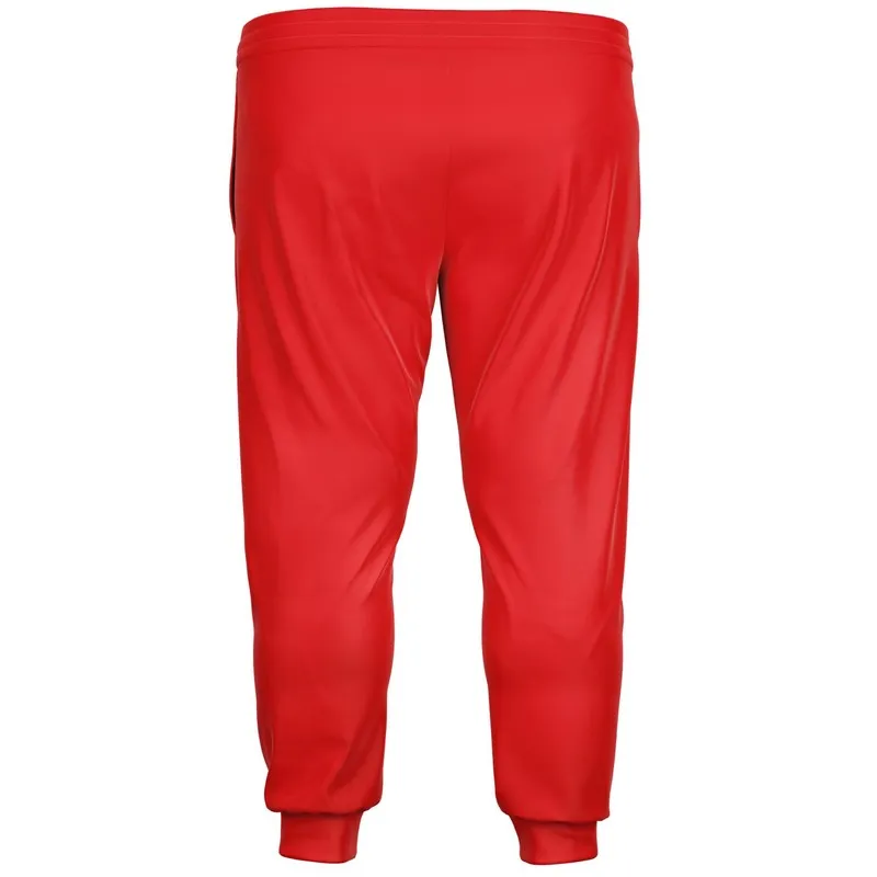 Bright Red Joggers | Unisex | with PLUS sizes | Bright Pure Red | C0M100Y100K0