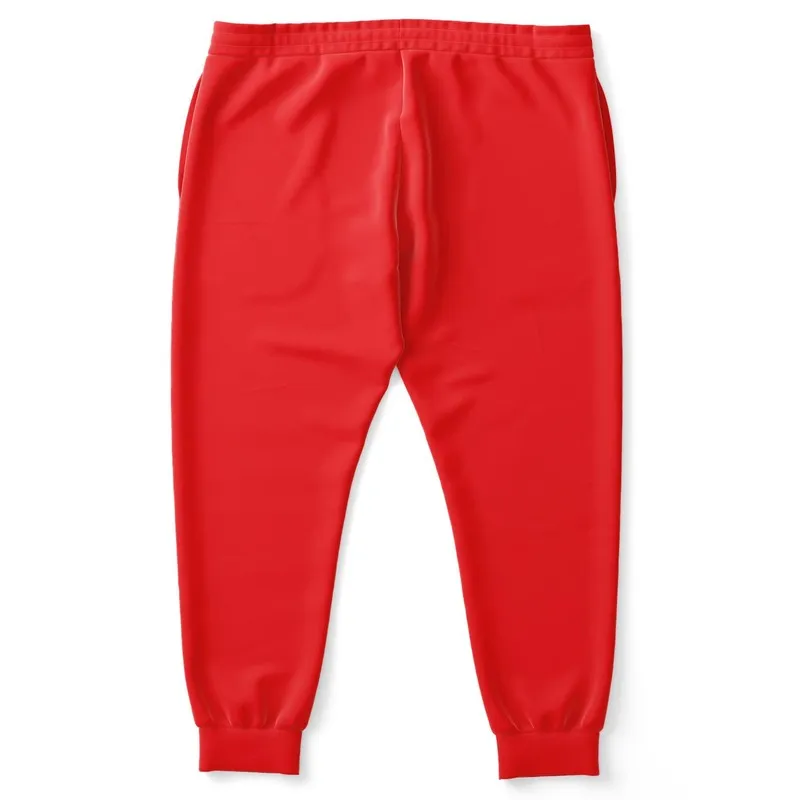 Bright Red Joggers | Unisex | with PLUS sizes | Bright Pure Red | C0M100Y100K0