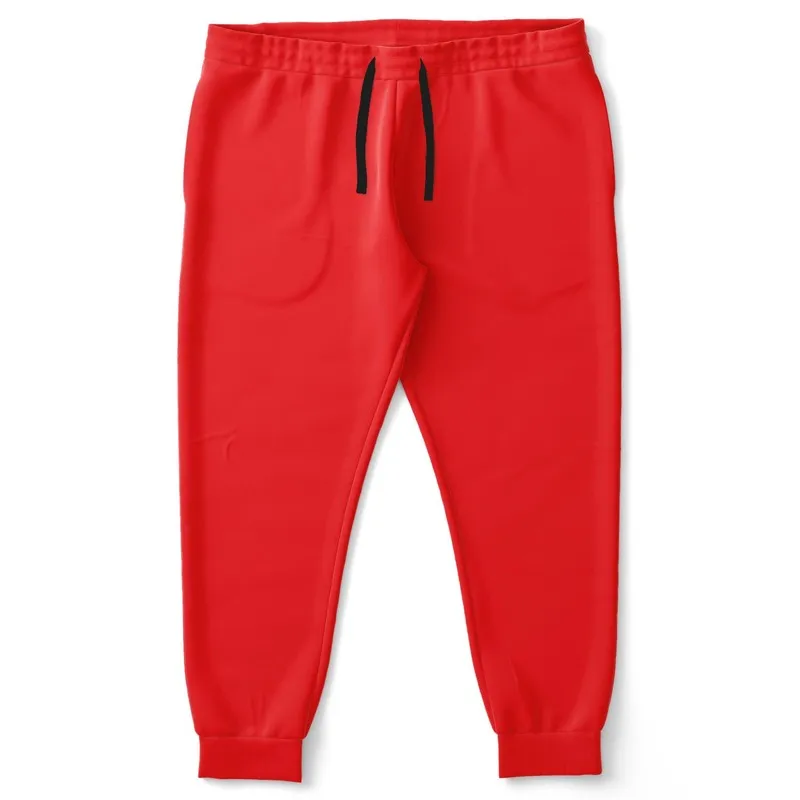 Bright Red Joggers | Unisex | with PLUS sizes | Bright Pure Red | C0M100Y100K0