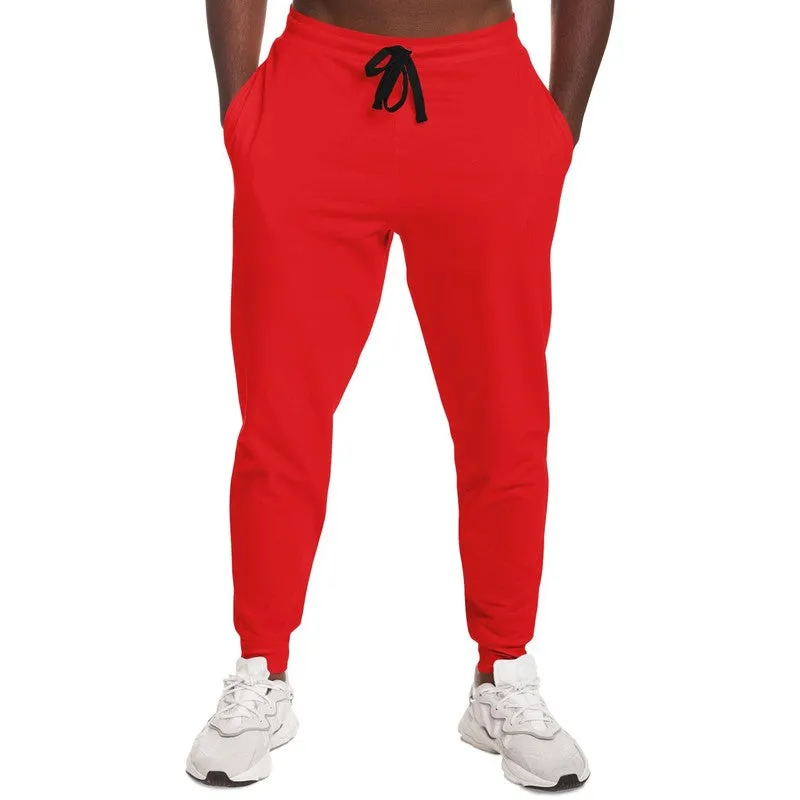 Bright Red Joggers | Unisex | with PLUS sizes | Bright Pure Red | C0M100Y100K0