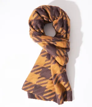 Brown & Mustard Checkered Scarf