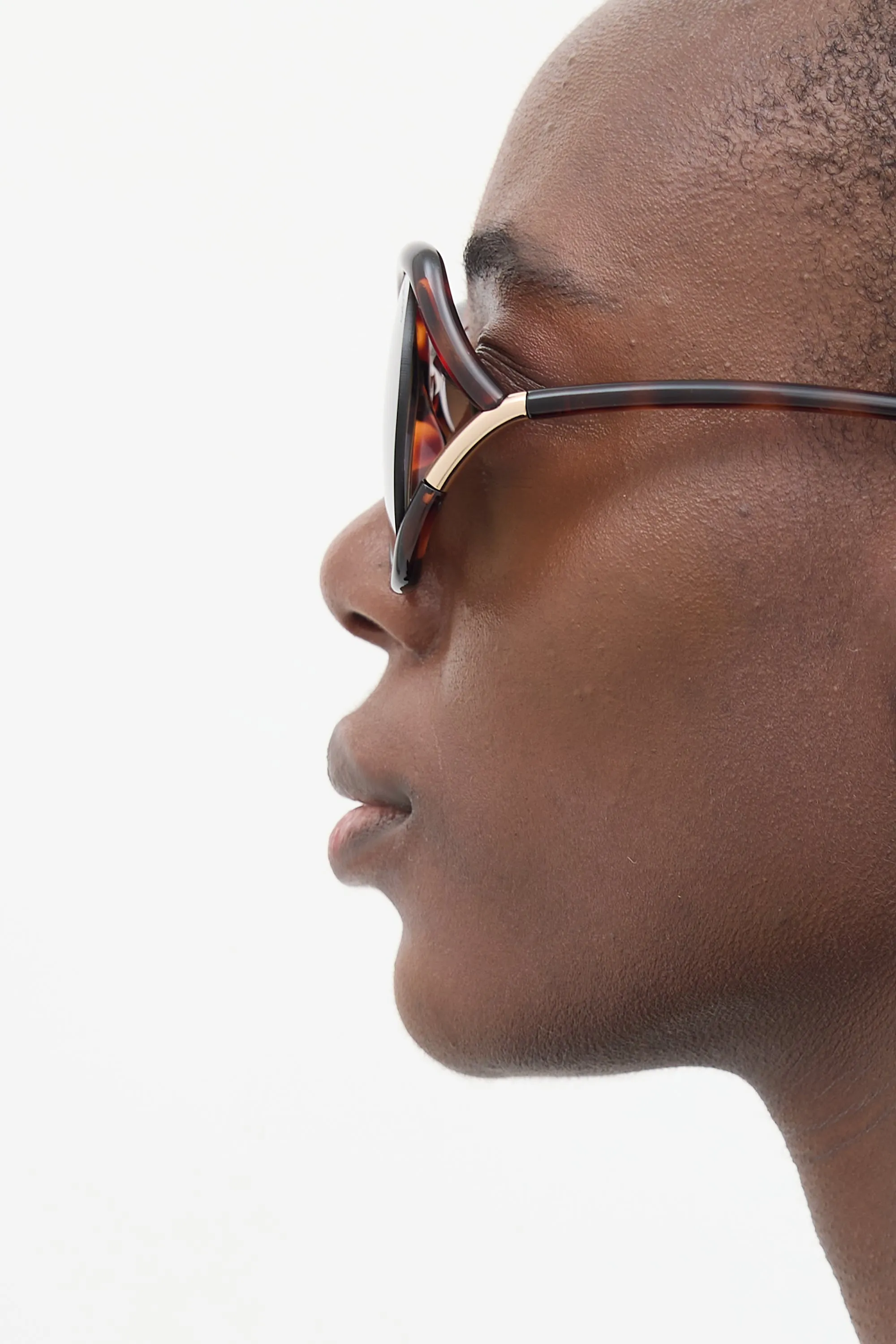 Brown Marbled Astrid-02 TF579 Tapered Square Sunglasses