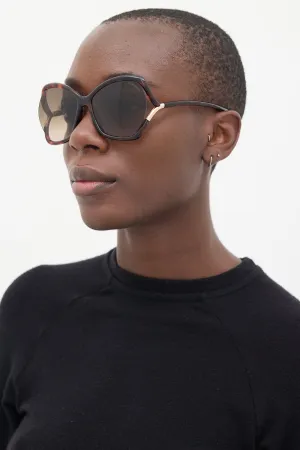 Brown Marbled Astrid-02 TF579 Tapered Square Sunglasses