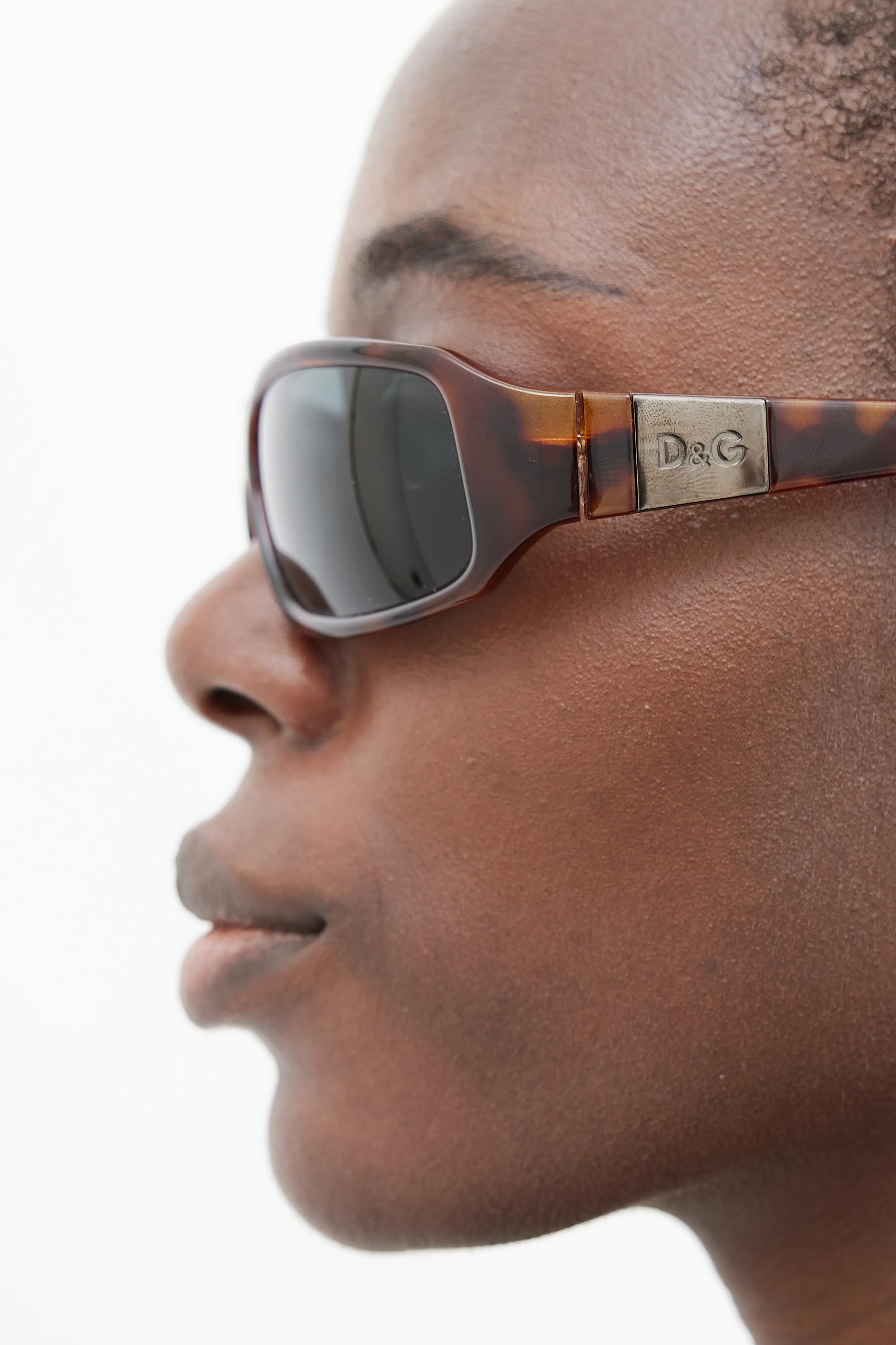 Brown Print 2075 Rectangular Sunglasses