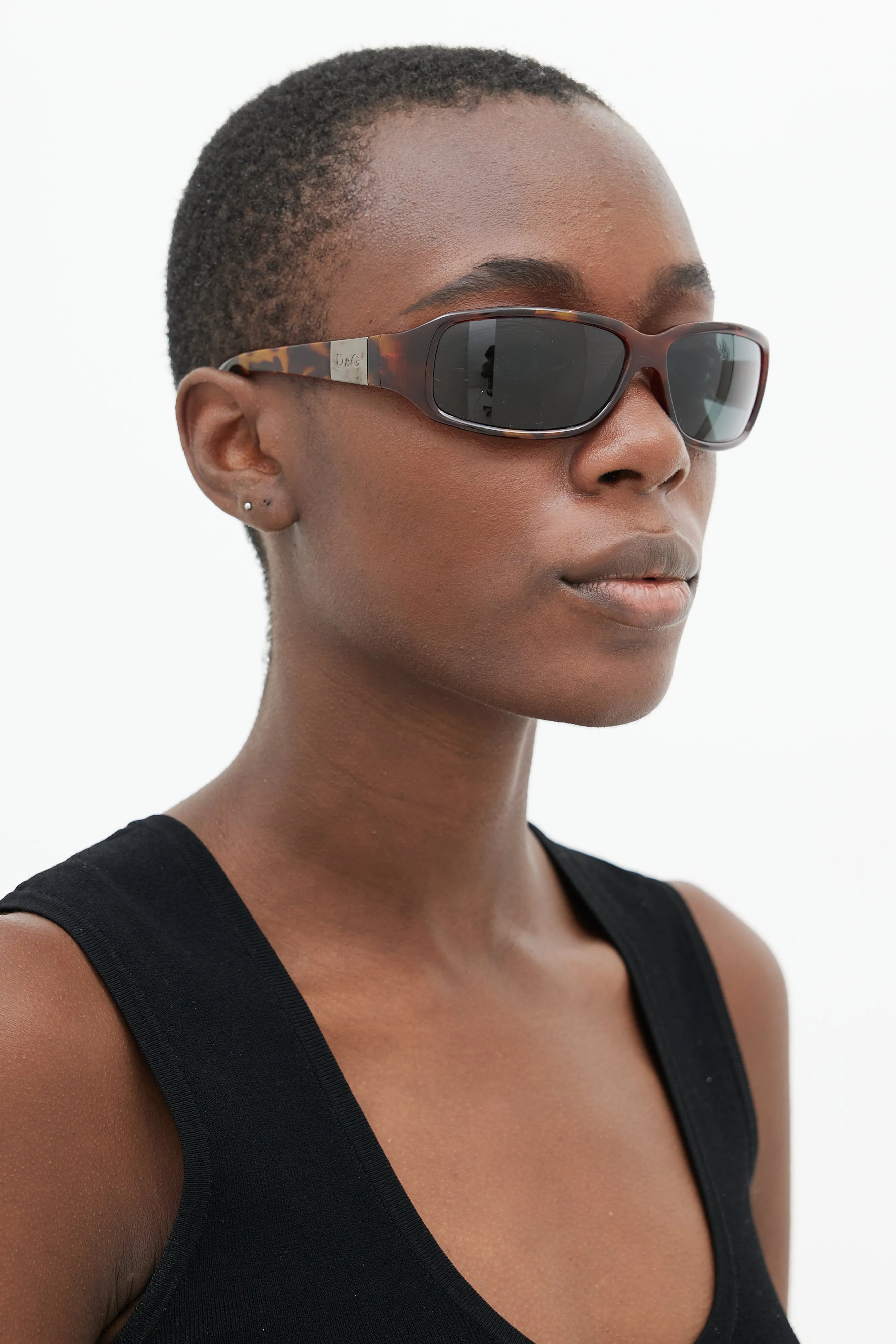 Brown Print 2075 Rectangular Sunglasses