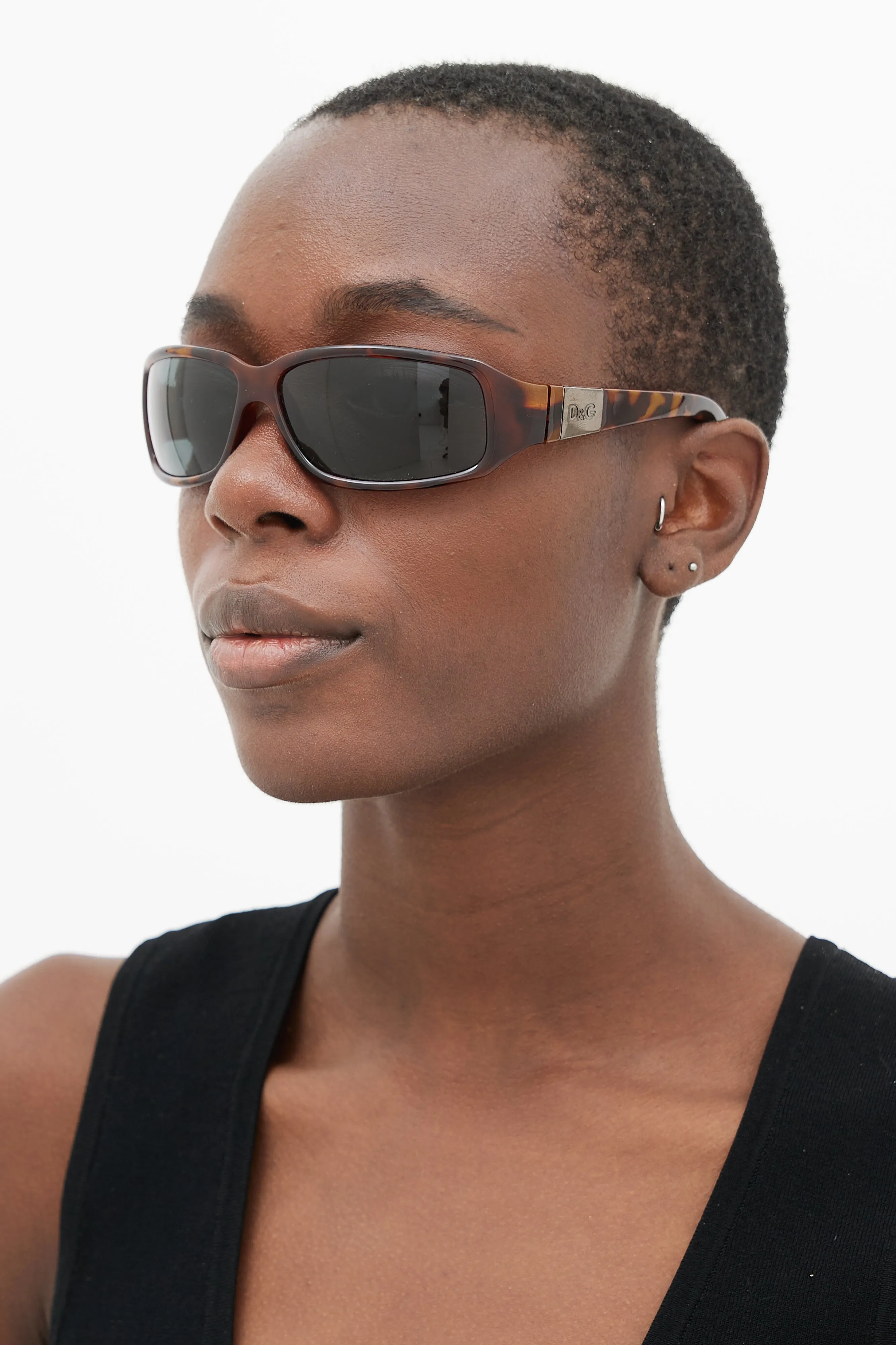 Brown Print 2075 Rectangular Sunglasses