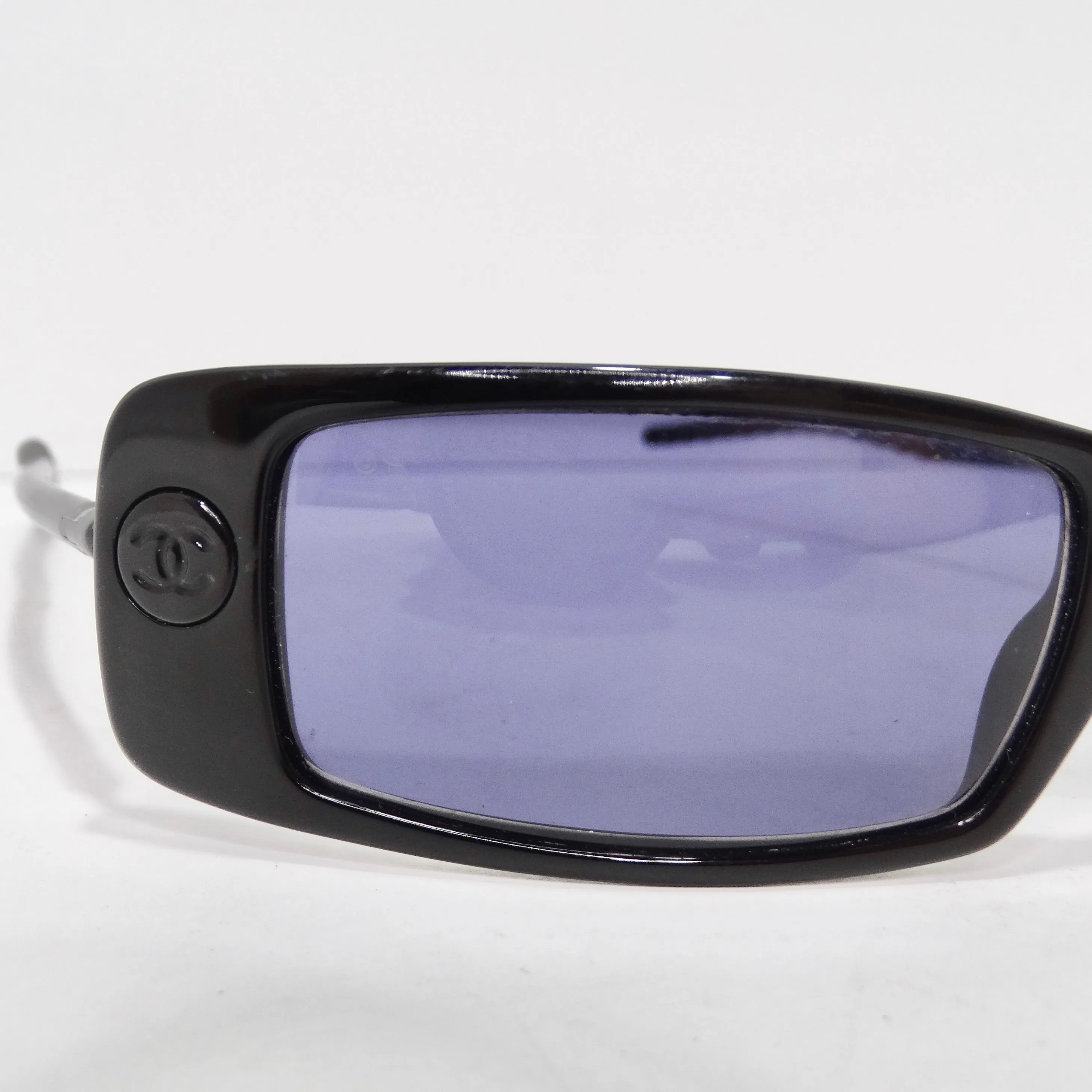 Chanel Black Y2K Square Frame Sunglasses