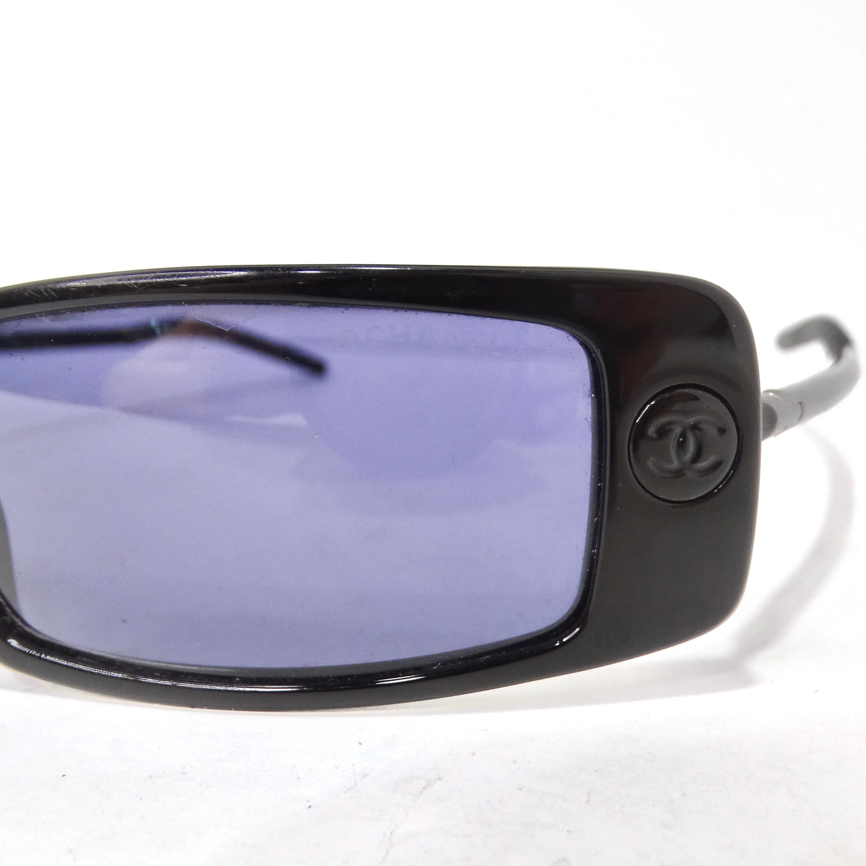 Chanel Black Y2K Square Frame Sunglasses