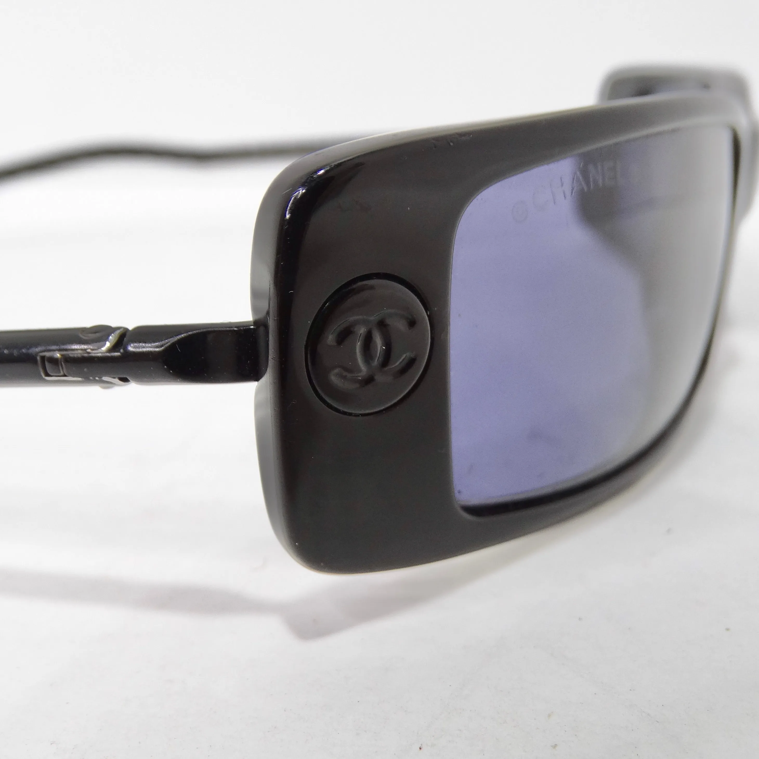 Chanel Black Y2K Square Frame Sunglasses