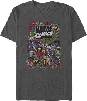 Character Collage Marvel Comics T-Shirt