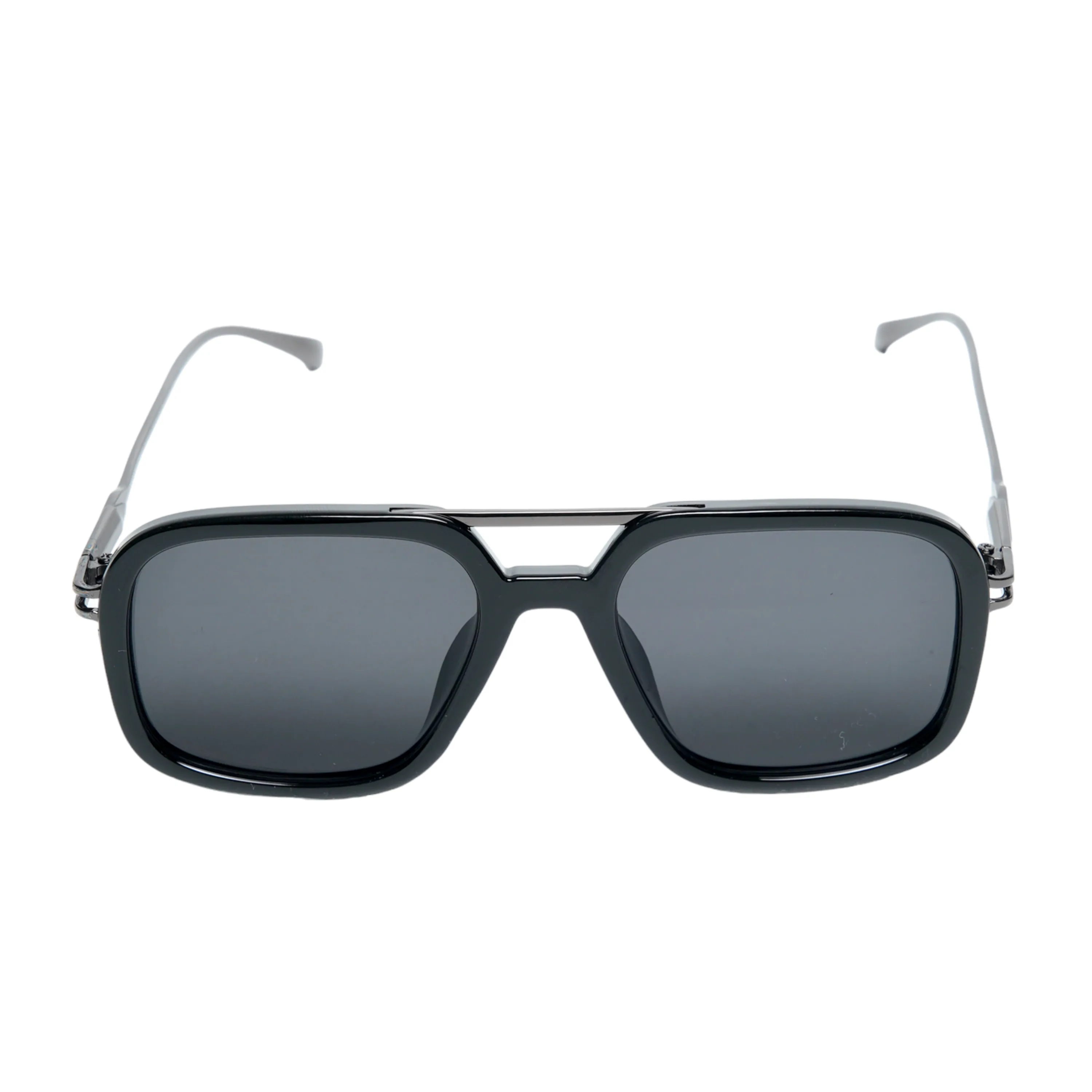 Chokore Square Sunglasses with Metal Temple (Black)