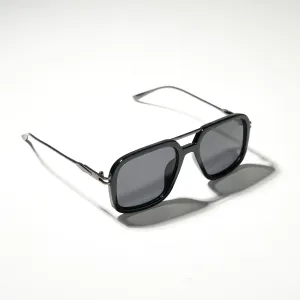 Chokore Square Sunglasses with Metal Temple (Black)