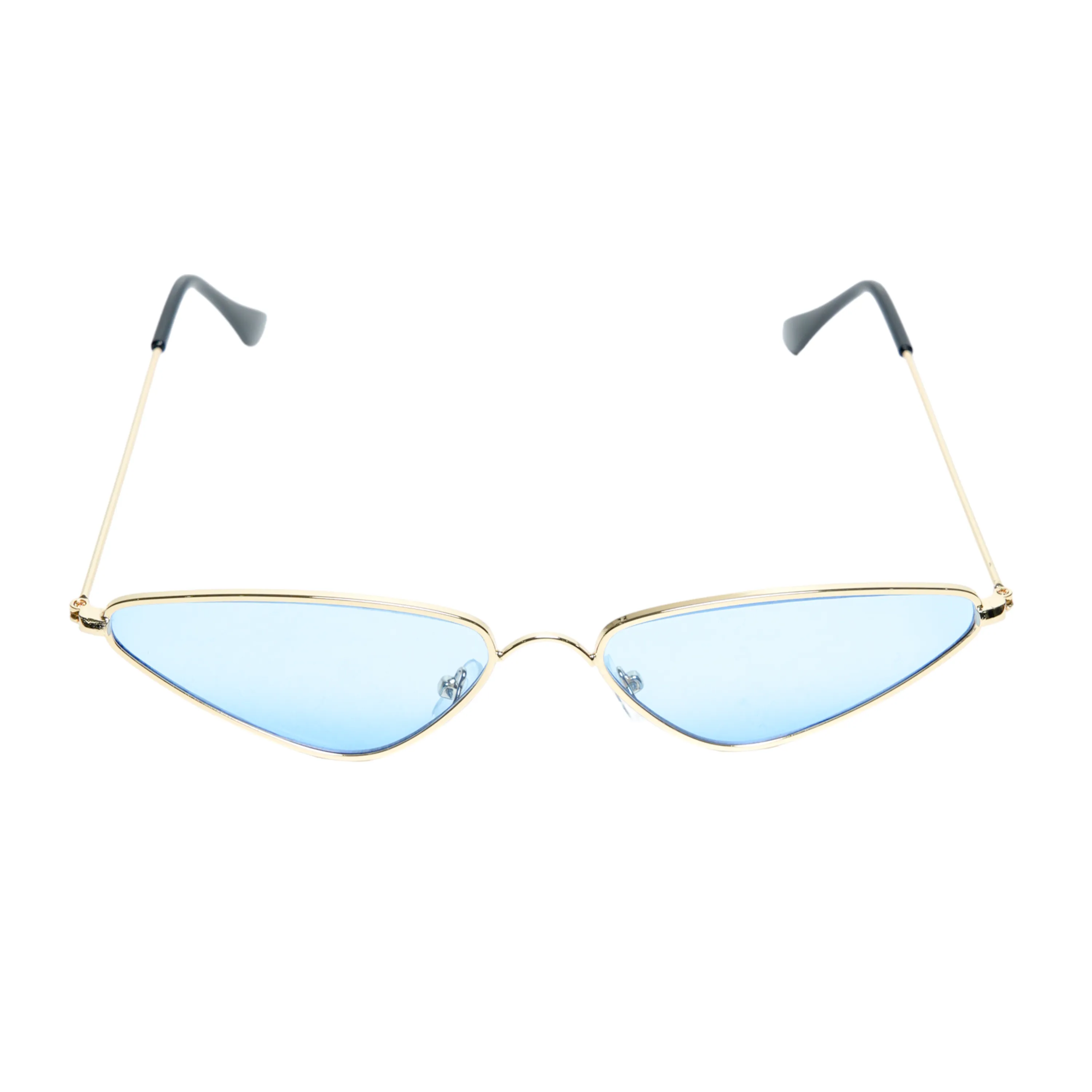 Chokore Triangular Cat-eye Metal Sunglasses (Blue & Gold)