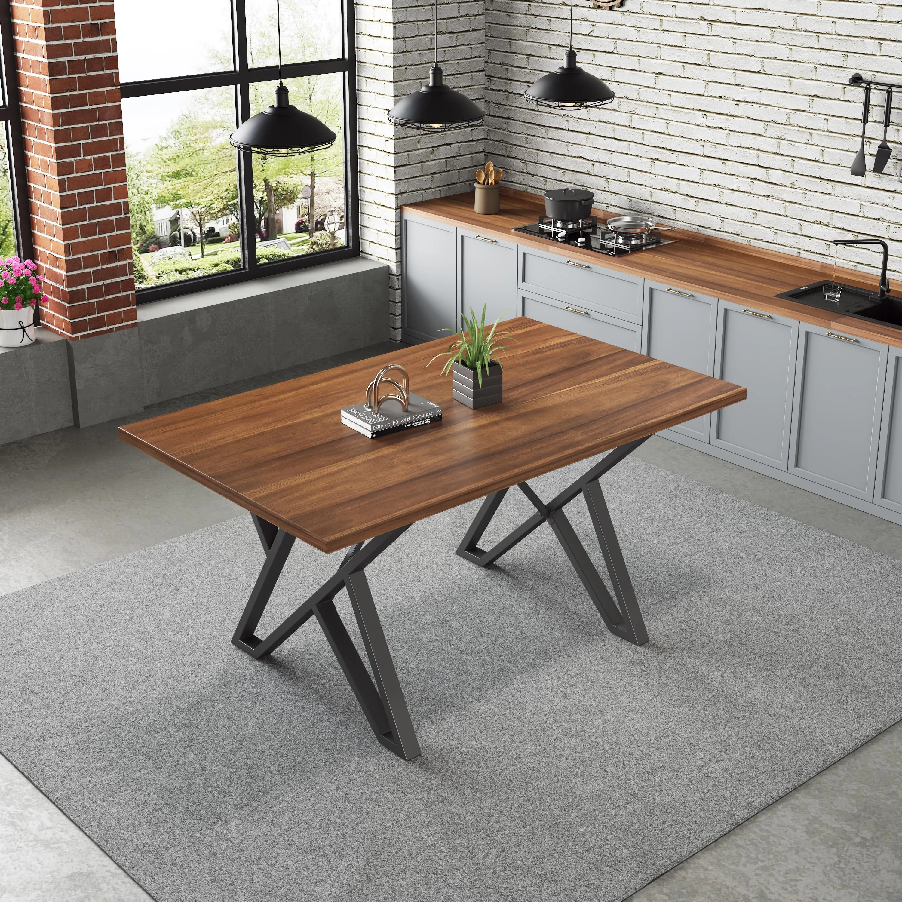 Citria Modern Walnut Dining Table