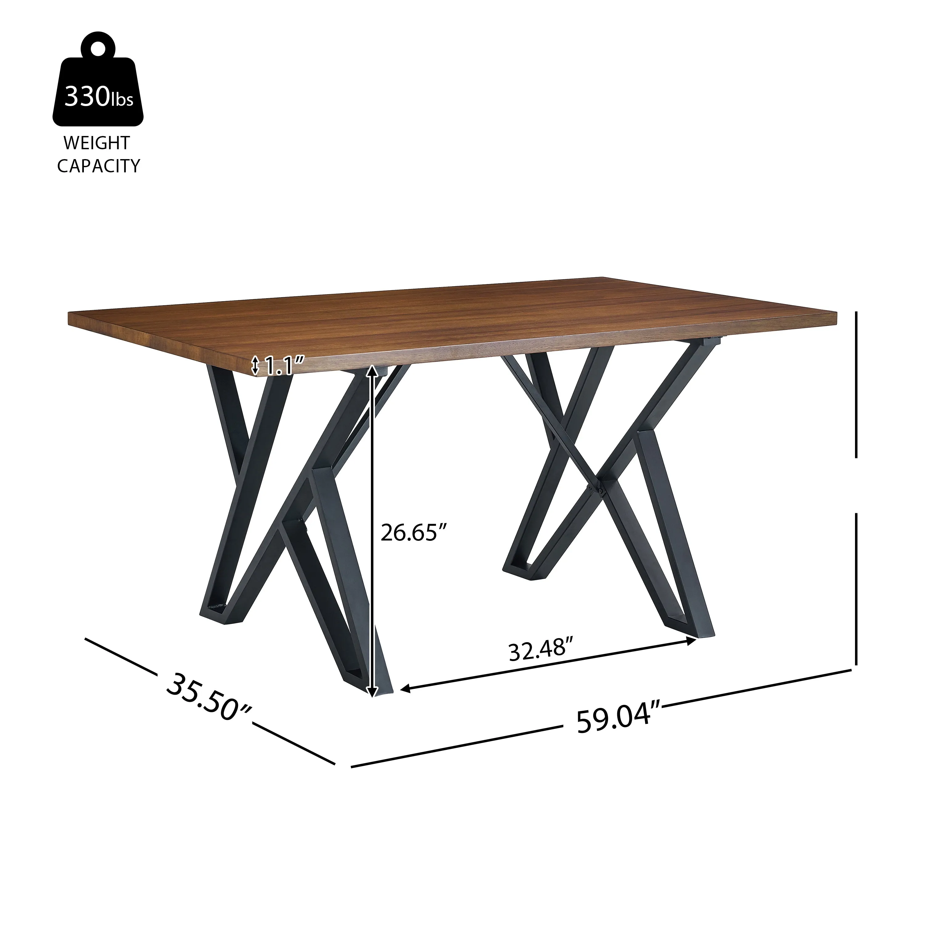 Citria Modern Walnut Dining Table