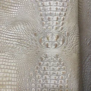 Croc Ivory Embossed Leather