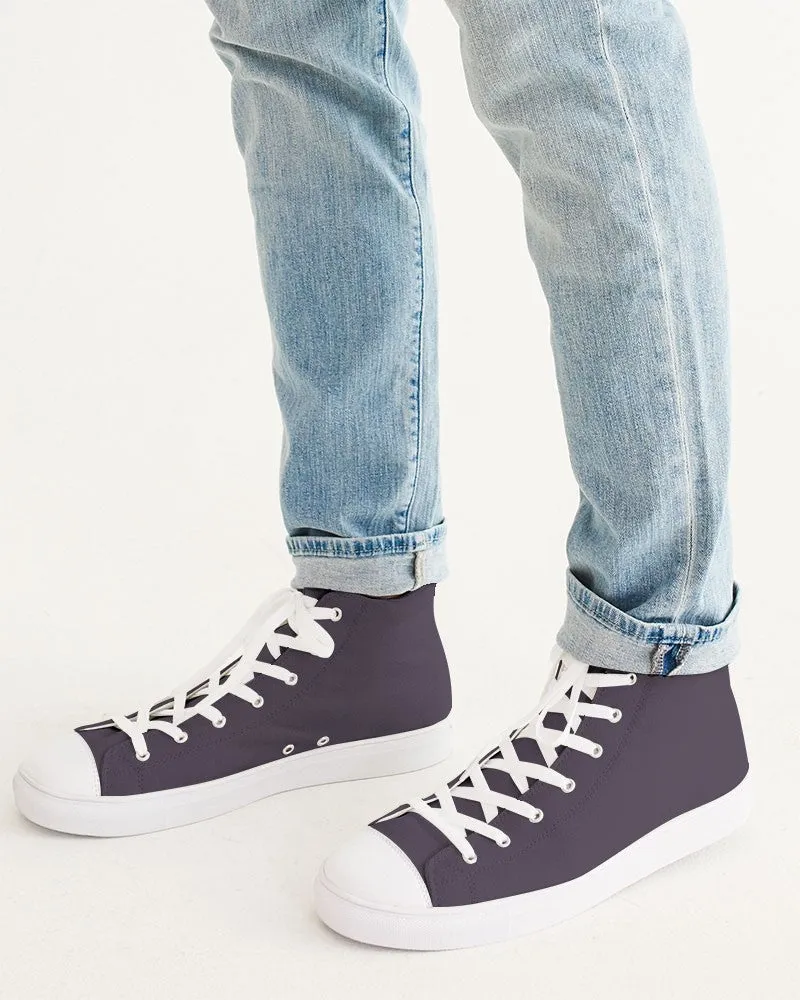 Dark Purple Gray Men's High-top Canvas Sneakers | Men's | Dark Pale Pastel Purple Gray | C15M30Y0K80