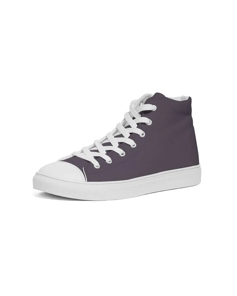 Dark Purple Gray Men's High-top Canvas Sneakers | Men's | Dark Pale Pastel Purple Gray | C15M30Y0K80